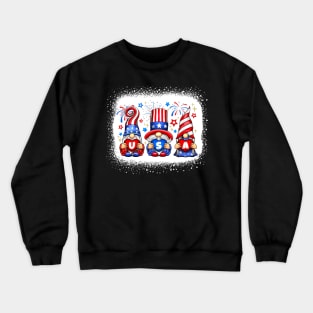 4th Of July Patriotic Gnomes Sunglasses American Fireworks Crewneck Sweatshirt